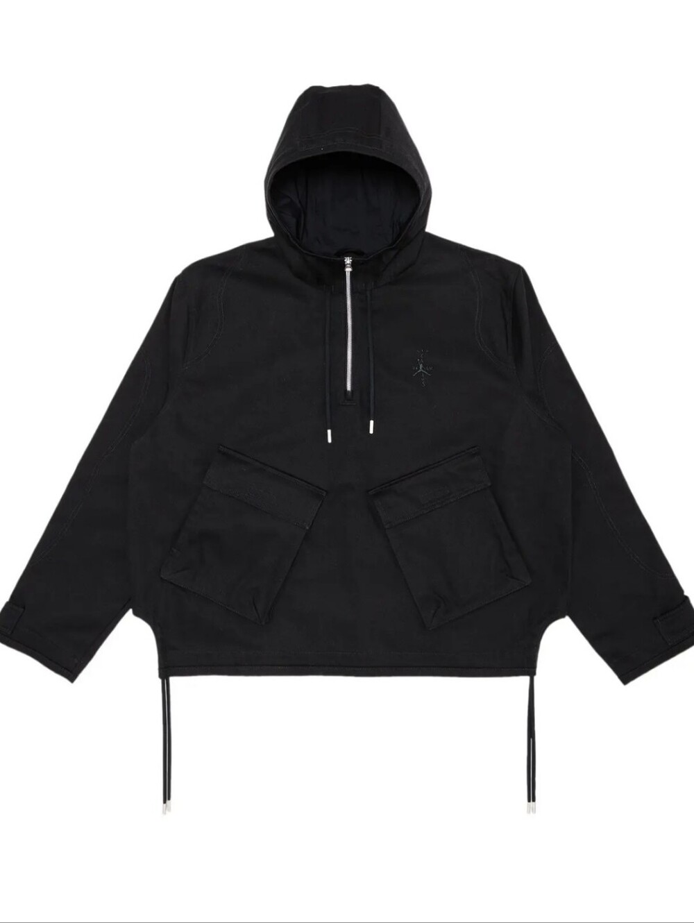 Jordan X Travis Scott Black Hooded Pullover Windbreaker